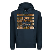 Navy teach love inspire Premium Hoodie - MaliasSmallBusiness