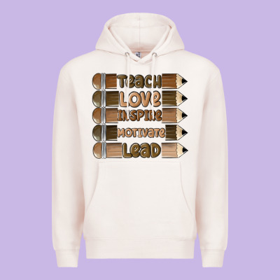 Teach Love Inspire Premium Hoodie Designed By Maliassmallbusiness