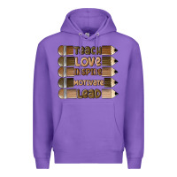 Purple teach love inspire Premium Hoodie - MaliasSmallBusiness