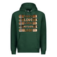 Sports Green teach love inspire Premium Hoodie - MaliasSmallBusiness