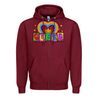 Burgundy queer Zipper Hoodie - Zillion Design Studio