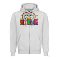 Dove Grey queer Zipper Hoodie - Zillion Design Studio