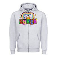 Heather Grey queer Zipper Hoodie - Zillion Design Studio