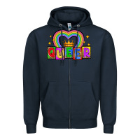 Navy queer Zipper Hoodie - Zillion Design Studio
