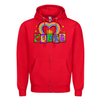 Red queer Zipper Hoodie - Zillion Design Studio
