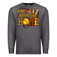 Charcoal Heather no place like home softball Premium Sweatshirt - Jasminsmagicworld