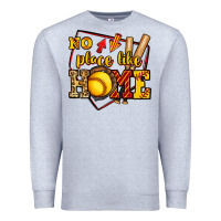 Heather Grey no place like home softball Premium Sweatshirt - Jasminsmagicworld