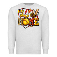 Oatmeal Heather no place like home softball Premium Sweatshirt - Jasminsmagicworld