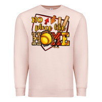 Pale Pink no place like home softball Premium Sweatshirt - Jasminsmagicworld