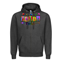 Charcoal Heather pride tribe Zipper Hoodie - Zillion Design Studio