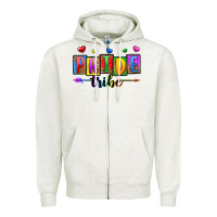 Oatmeal Heather pride tribe Zipper Hoodie - Zillion Design Studio