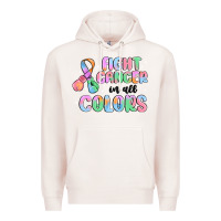 Pale Pink fight cancer in all colors Premium Hoodie - MaliasSmallBusiness
