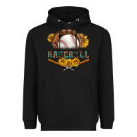 Black western baseball with sunflower Heavyweight Hoodie - BundleAndBundleShop