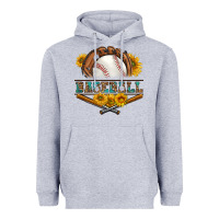 Heather Grey western baseball with sunflower Heavyweight Hoodie - BundleAndBundleShop