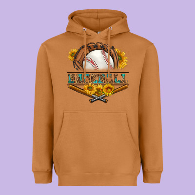 Western Baseball With Sunflower Heavyweight Hoodie Designed By Bundleandbundleshop