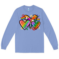 Colony Blue pride hearts Long Sleeve Tee - texasbilliewilder