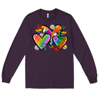 Plum pride hearts Long Sleeve Tee - texasbilliewilder