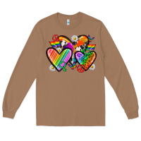 Toasted Coconut pride hearts Long Sleeve Tee - texasbilliewilder