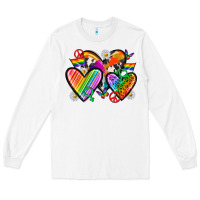 White pride hearts Long Sleeve Tee - texasbilliewilder
