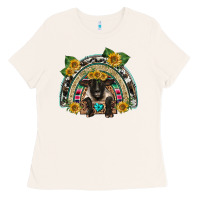 Bone suffolk ewe front sunflowers rainbow Ladies Tee - BarkalooDesign