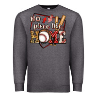 Charcoal Heather no place like home baseball Premium Sweatshirt - Jasminsmagicworld