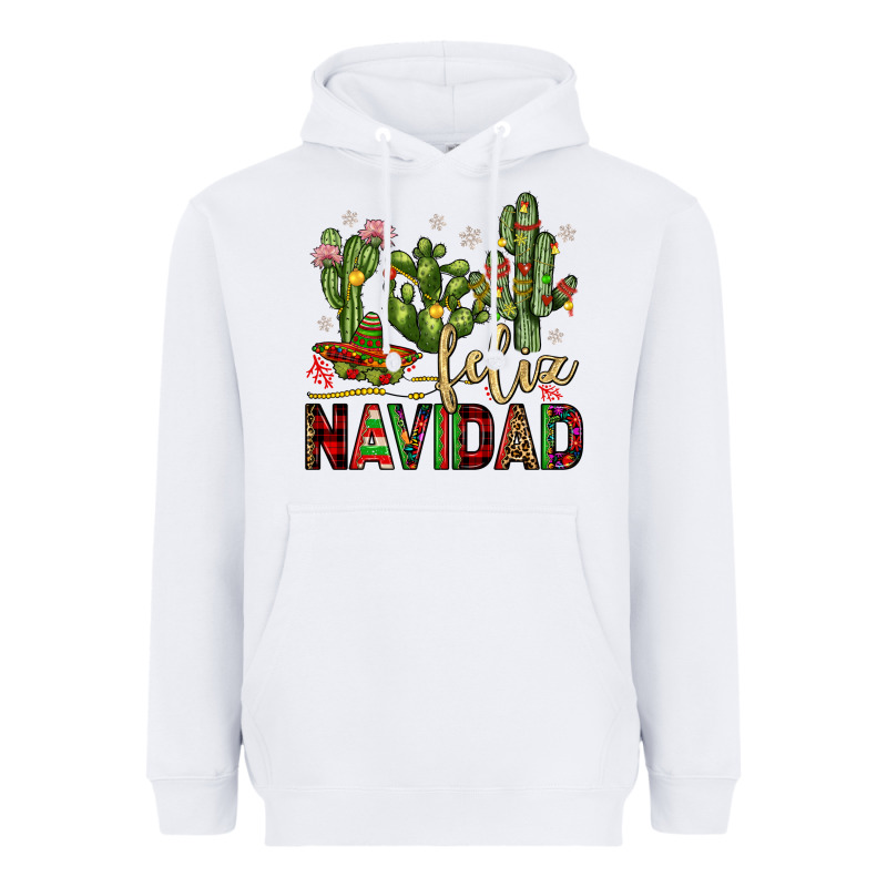 Cactus Feliz Navidad Heavyweight Hoodie by JahusDesignShop | Teevron