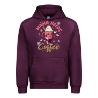 Mauve Wine mama needs coffee Urban Hoodie - MaliasSmallBusiness