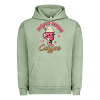 Pigment Oil Green mama needs coffee Urban Hoodie - MaliasSmallBusiness