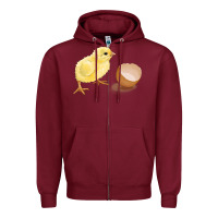 Burgundy chick with egg Zipper Hoodie - RanaPortraitStore