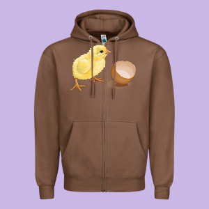 Chick With Egg Zipper Hoodie Designed By Ranaportraitstore