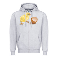 Heather Grey chick with egg Zipper Hoodie - RanaPortraitStore