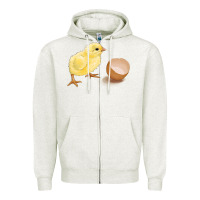 Oatmeal Heather chick with egg Zipper Hoodie - RanaPortraitStore