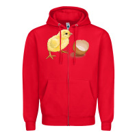 Red chick with egg Zipper Hoodie - RanaPortraitStore