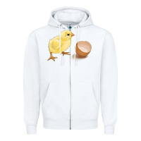 White chick with egg Zipper Hoodie - RanaPortraitStore
