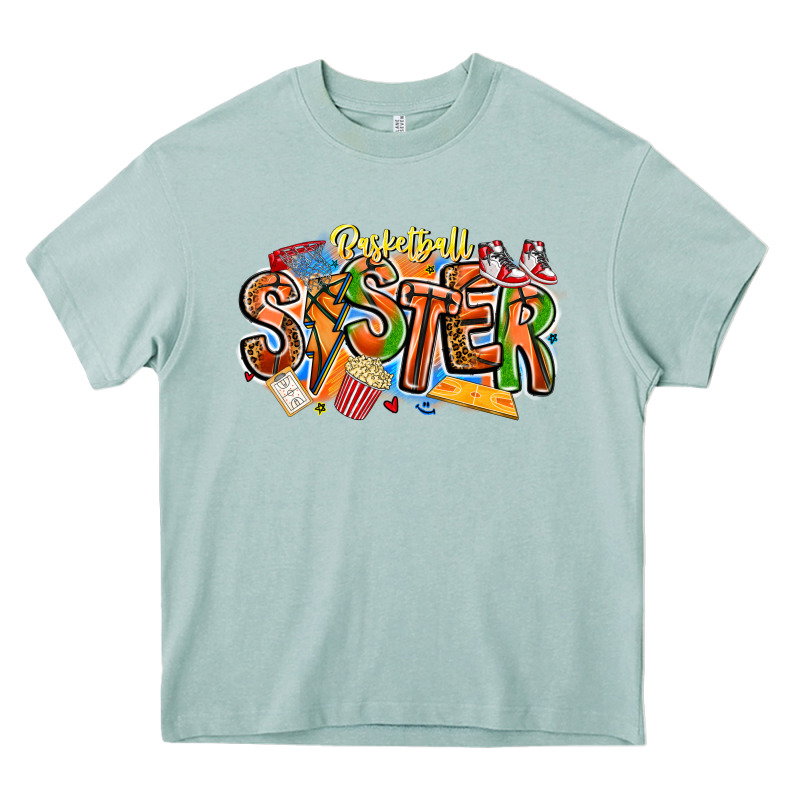 Basketball Sister Heavy Core Tee by CowhideDigitalArt | Teevron