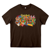 Chocolate Brown basketball sister Heavy Core Tee - CowhideDigitalArt