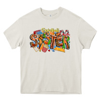 Cream basketball sister Heavy Core Tee - CowhideDigitalArt