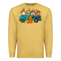 Antique Gold fall gnomes truck pumpkin sunflowers Premium Sweatshirt - Artiststas