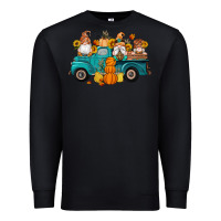 Black fall gnomes truck pumpkin sunflowers Premium Sweatshirt - Artiststas