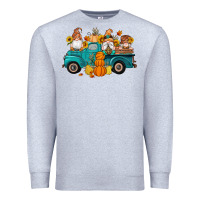Heather Grey fall gnomes truck pumpkin sunflowers Premium Sweatshirt - Artiststas