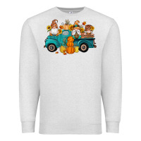 Oatmeal Heather fall gnomes truck pumpkin sunflowers Premium Sweatshirt - Artiststas