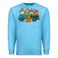 Ocean Blue fall gnomes truck pumpkin sunflowers Premium Sweatshirt - Artiststas