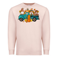 Pale Pink fall gnomes truck pumpkin sunflowers Premium Sweatshirt - Artiststas