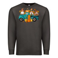 Smoke fall gnomes truck pumpkin sunflowers Premium Sweatshirt - Artiststas