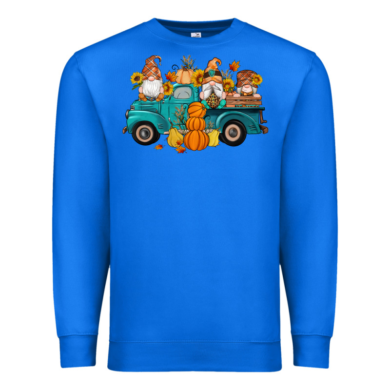 Fall Gnomes Truck Pumpkin Sunflowers Premium Sweatshirt by Artiststas | Teevron