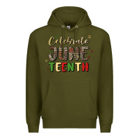 Army Green celebrate juneteenth Premium Hoodie - MaliasSmallBusiness