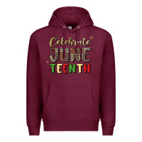 Burgundy celebrate juneteenth Premium Hoodie - MaliasSmallBusiness