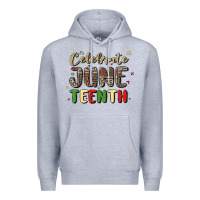 Heather Grey celebrate juneteenth Premium Hoodie - MaliasSmallBusiness