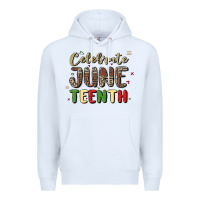 White celebrate juneteenth Premium Hoodie - MaliasSmallBusiness