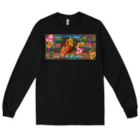 Black Brown horse with flowers and leopard Long Sleeve Tee - RanaPortraitStore